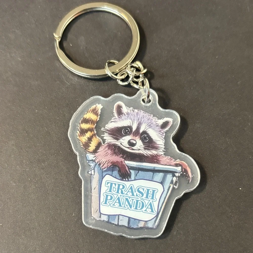 🔥RACCOON EMOTIONAL SUPPORT KEYCHAIN (TRASH PANDA)